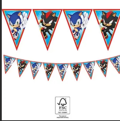 Sonic flaggbanner i papir 2,3m