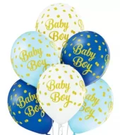 Baby boy dots gummiballonger 6pk