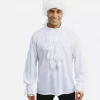 Ruffled shirt/hvit skjorte onesize