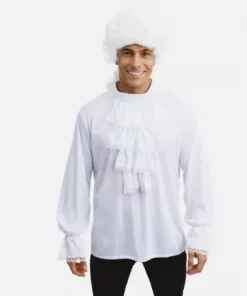 Ruffled shirt/hvit skjorte onesize
