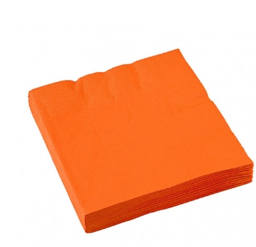 20 Lunchservietter ensfarget orange- 33x33cm