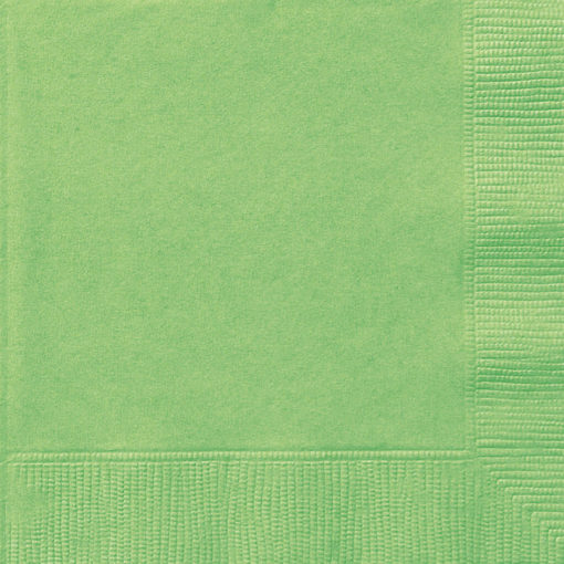 20 Lunchservietter ensfarget limegrønn - 33x33cm