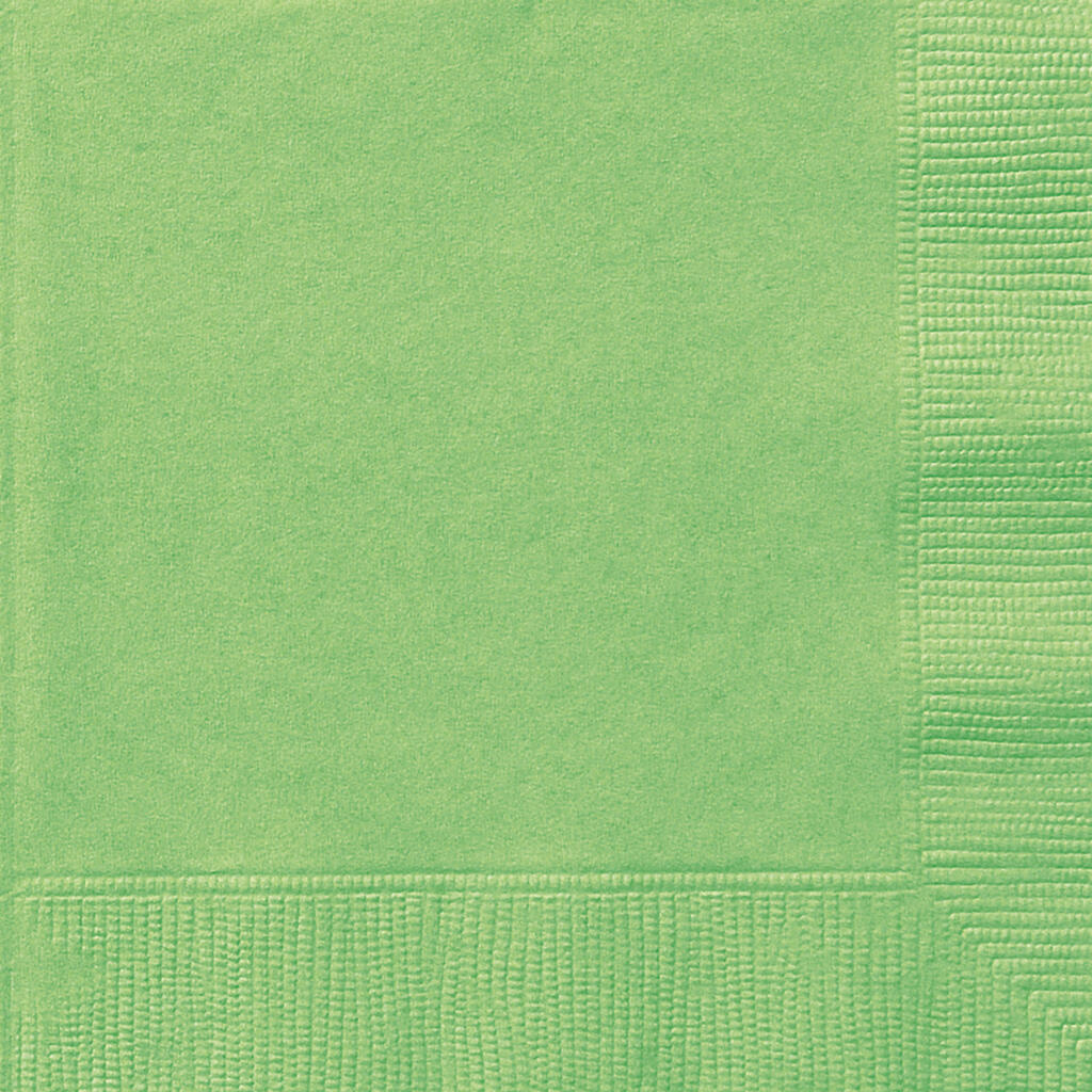 20 Lunchservietter ensfarget limegrønn - 33x33cm