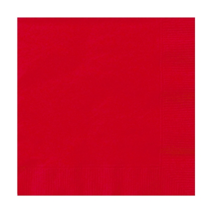 20 Lunchservietter ensfarget rød- 33x33cm