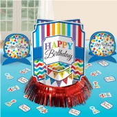 Bord dekorasjonnssett Rainbow birthday