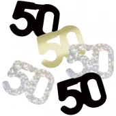 Bordkonfetti Sort & Sølv Glitz - #50