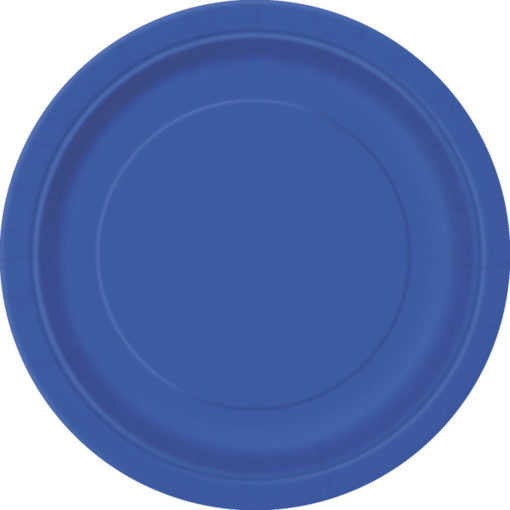 Pappfat ensfarget mørk blå 18cm 8pk