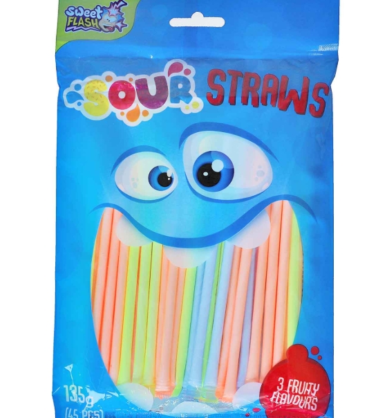 Powder Sour straws 135g