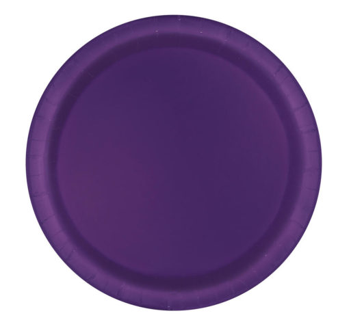 Pappfat ensfarget mørk lilla 18cm 8pk