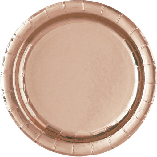 Pappfat metallic rosegold 23cm 8pk