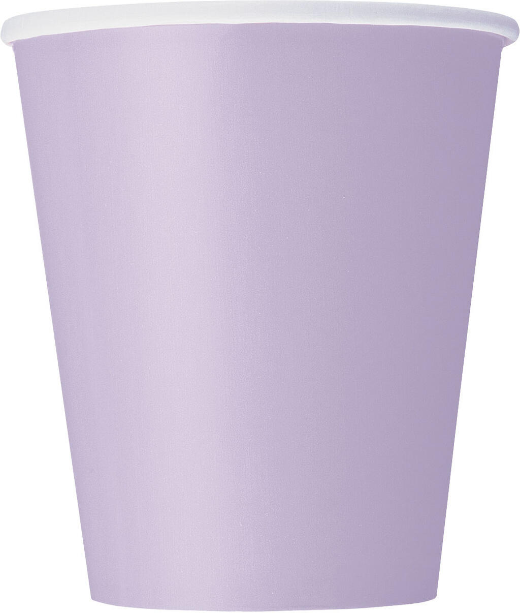 Pappkopper ensfarget lavendel 270ml 8pk