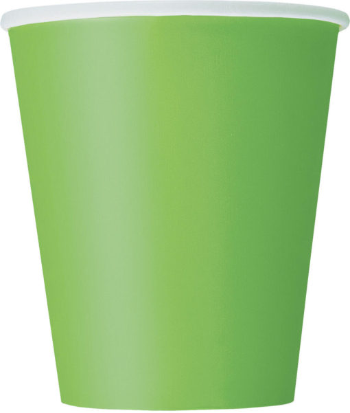 Pappkopper ensfarget limegrønn 270ml 8pk