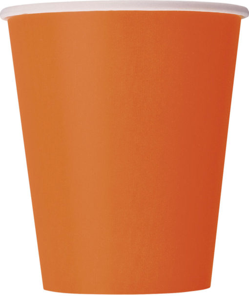 Pappkopper ensfarget orange 270ml 8pk