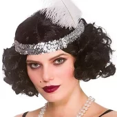 1920s flapper parykk og hodebånd