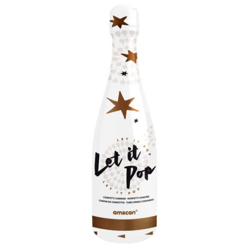 Confetti Bottle Rosegold Star Foil 32cm