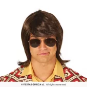 70s parykk brun herre