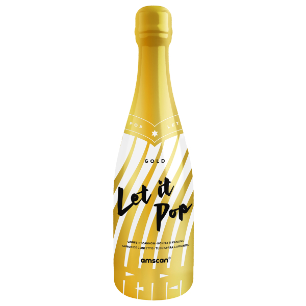 Confetti Bottle Gold Rectangular Foil 32cm