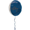 Folieballong see-thru blå Happy birthday