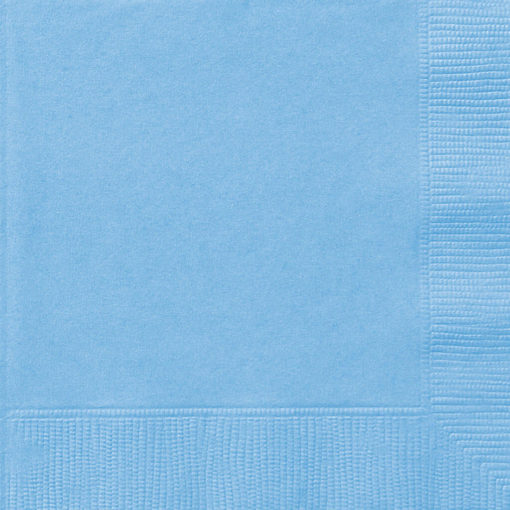 20 Lunchservietter ensfarget lys blå- 33x33cm