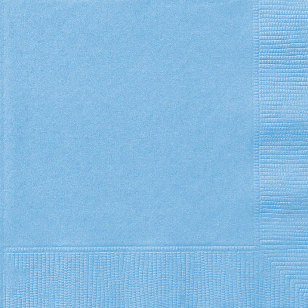20 Lunchservietter ensfarget lys blå- 33x33cm
