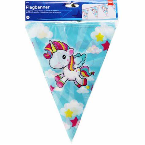 Cute unicorn flaggbanner 10m