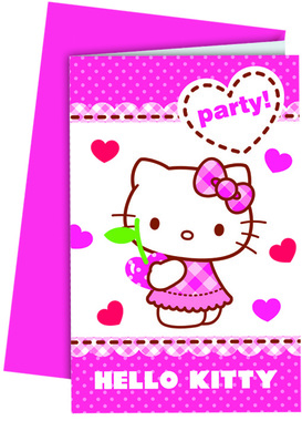 Hello Kitty Invitasjoner 6 stk
