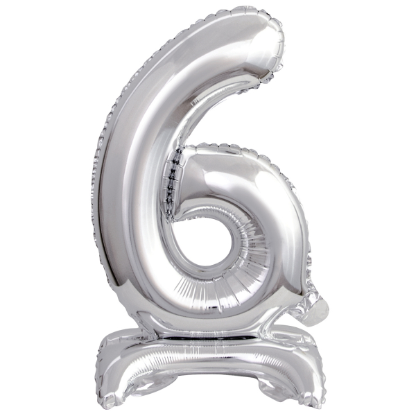 "6" tallballong på fot sølv