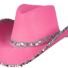 Cowboyhatt rosa glitter