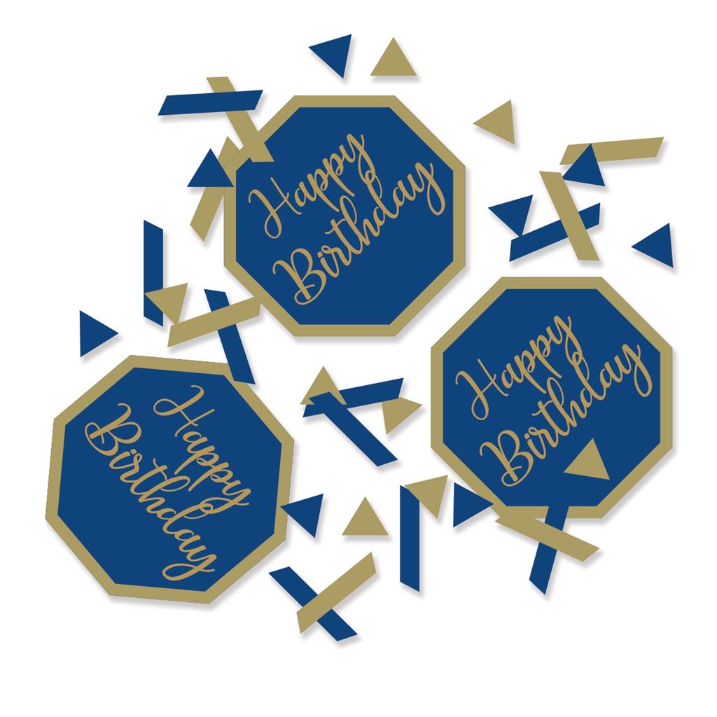 Marineblå konfetti happy birthday