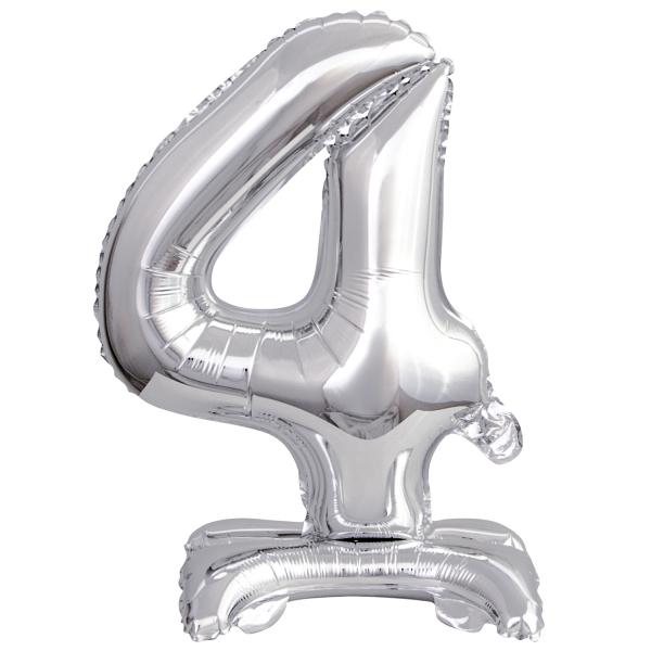 "4" tallballong på fot sølv