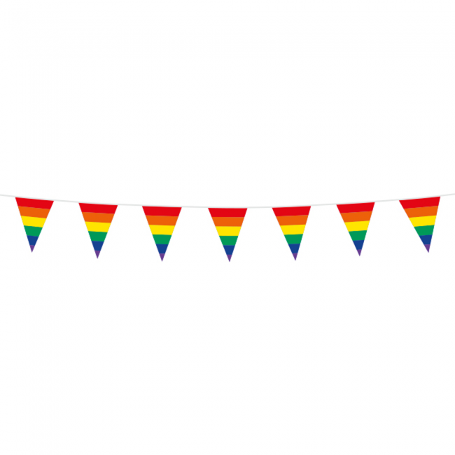 Rainbow flagbanner 3 meter, 10x15cm
