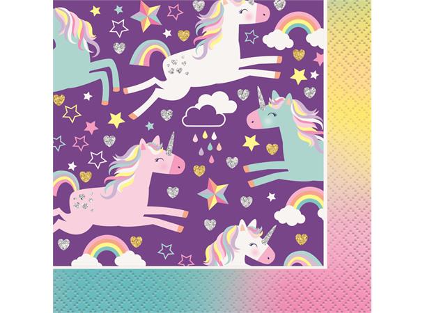 Lilla unicorn servietter 16pk