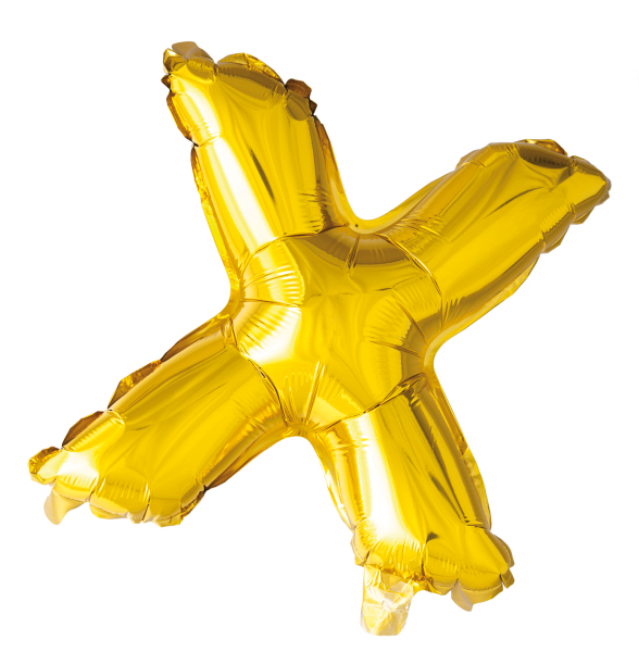 Bokstavballong- X gull 41 cm