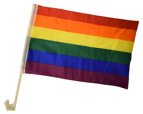 Rainbow bilflagg 2 pk