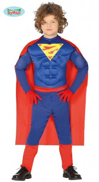 Superman muskeldrakt 7-9 år
