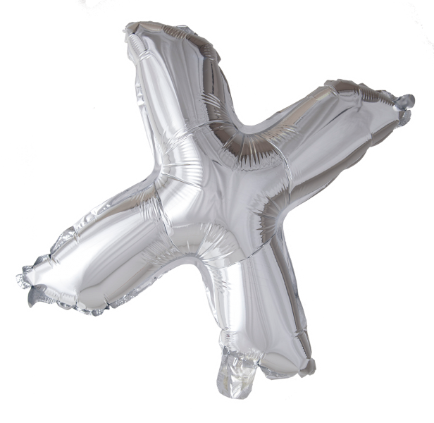 Bokstavballong- X sølv 41 cm