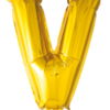 Bokstavballong- V gull 41 cm