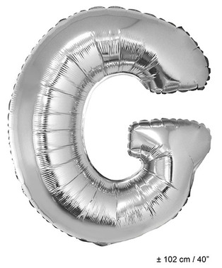 Bokstavballong G sølv 102 cm