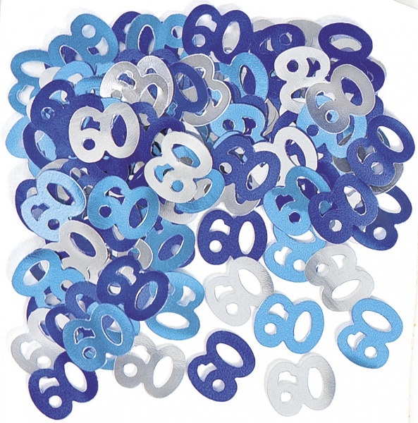 Blå glitz konfetti 60 år