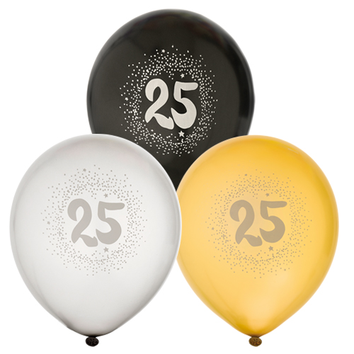 25th birthday ballonger 6pk