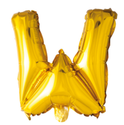 Bokstavballong- W gull 41 cm