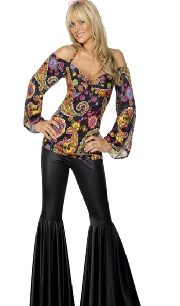 Hippie costume svart XL