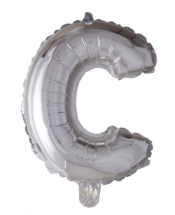 Bokstavballong- C sølv 41 cm