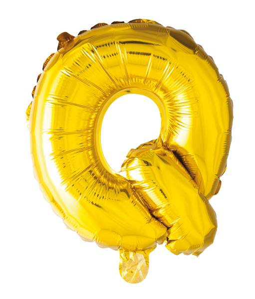 Bokstavballong- Q gull 41 cm