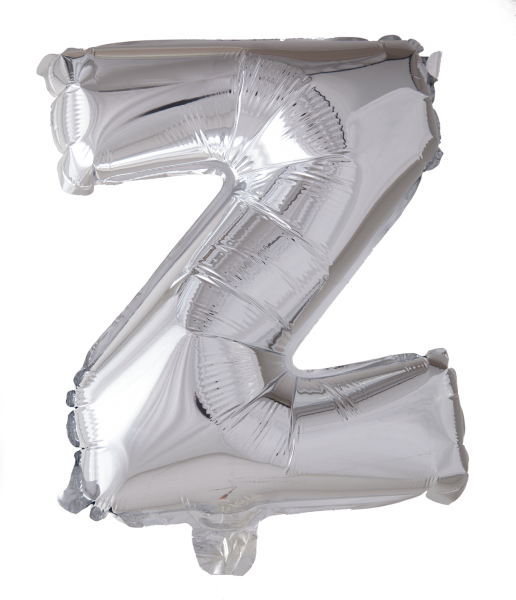Bokstavballong- Z sølv 41 cm