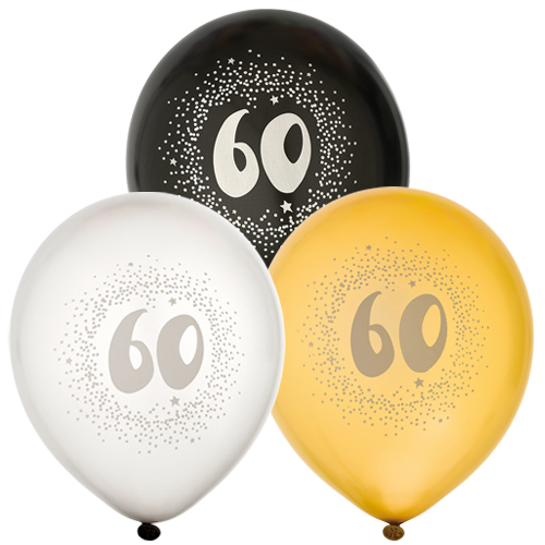 60th birthday ballonger 6pk