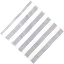 Servietter sølv striper 12pk