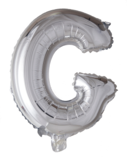 Bokstavballong- G sølv 41 cm