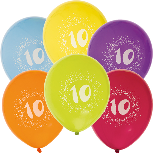 6 pk ballonger 10th birthday