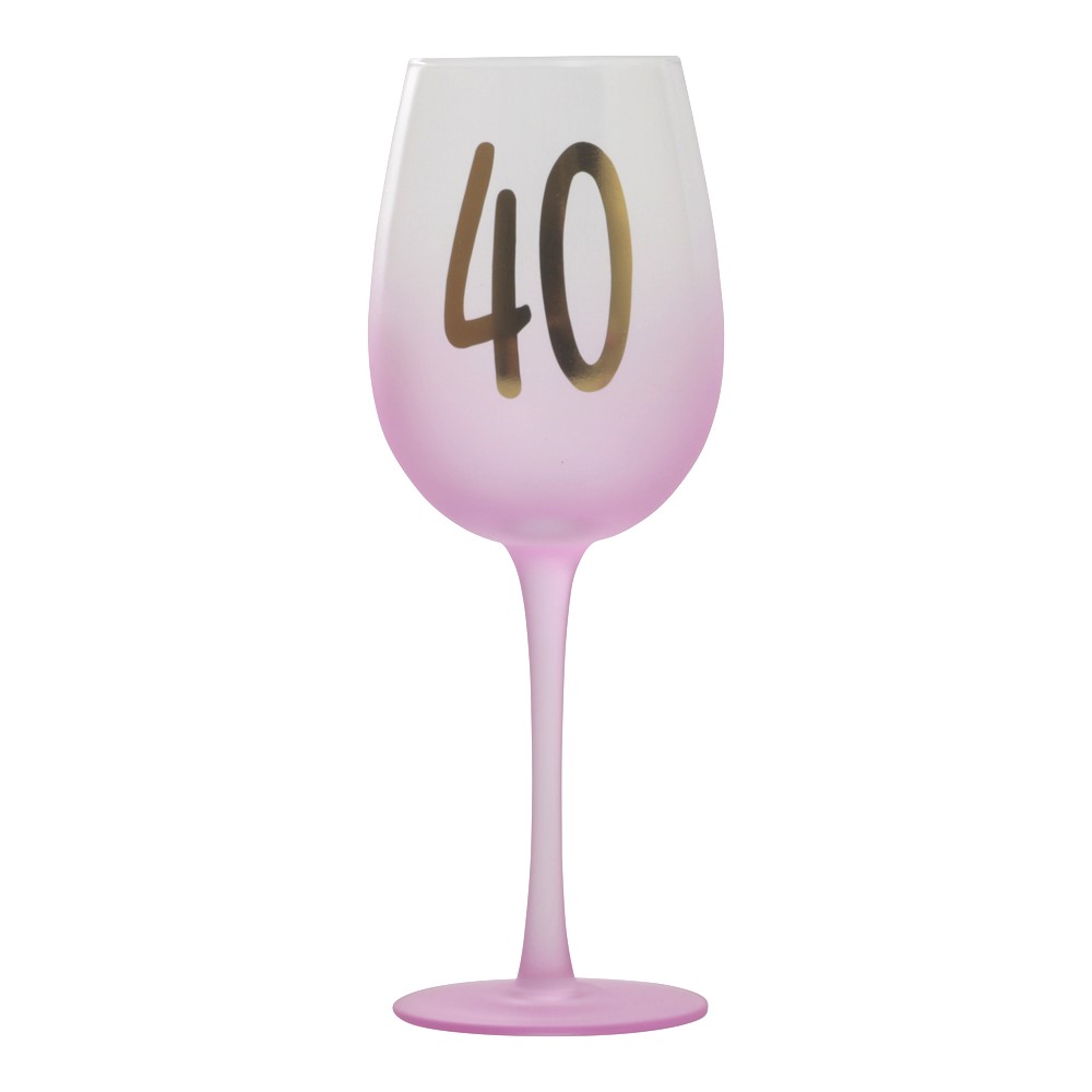 Wine glass pink 40 år